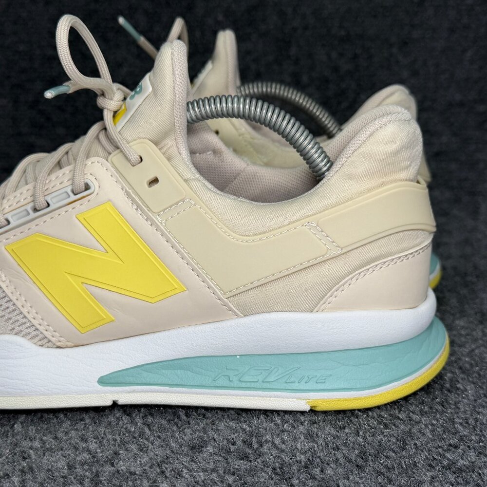 New Balance 247 v2 Running Shoes Women's Size 10 Tan Yellow Blue Athletic Retro - Picture 5 of 14